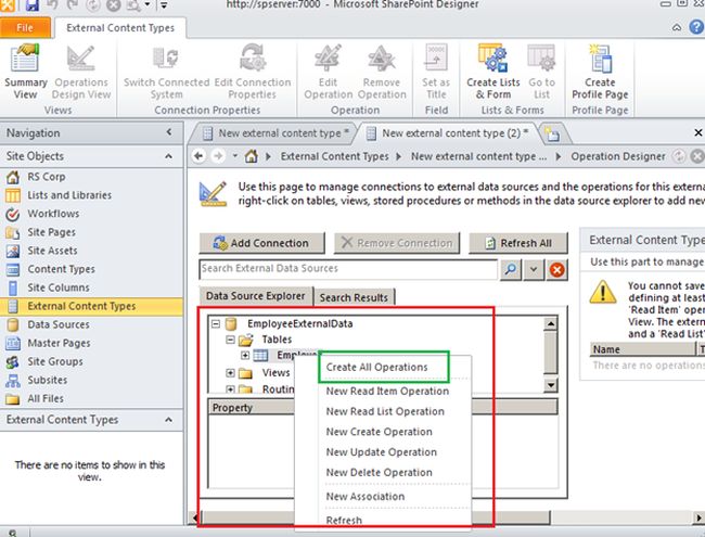 create all operations